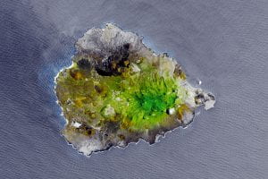 A satellite image of Ascension Island 
